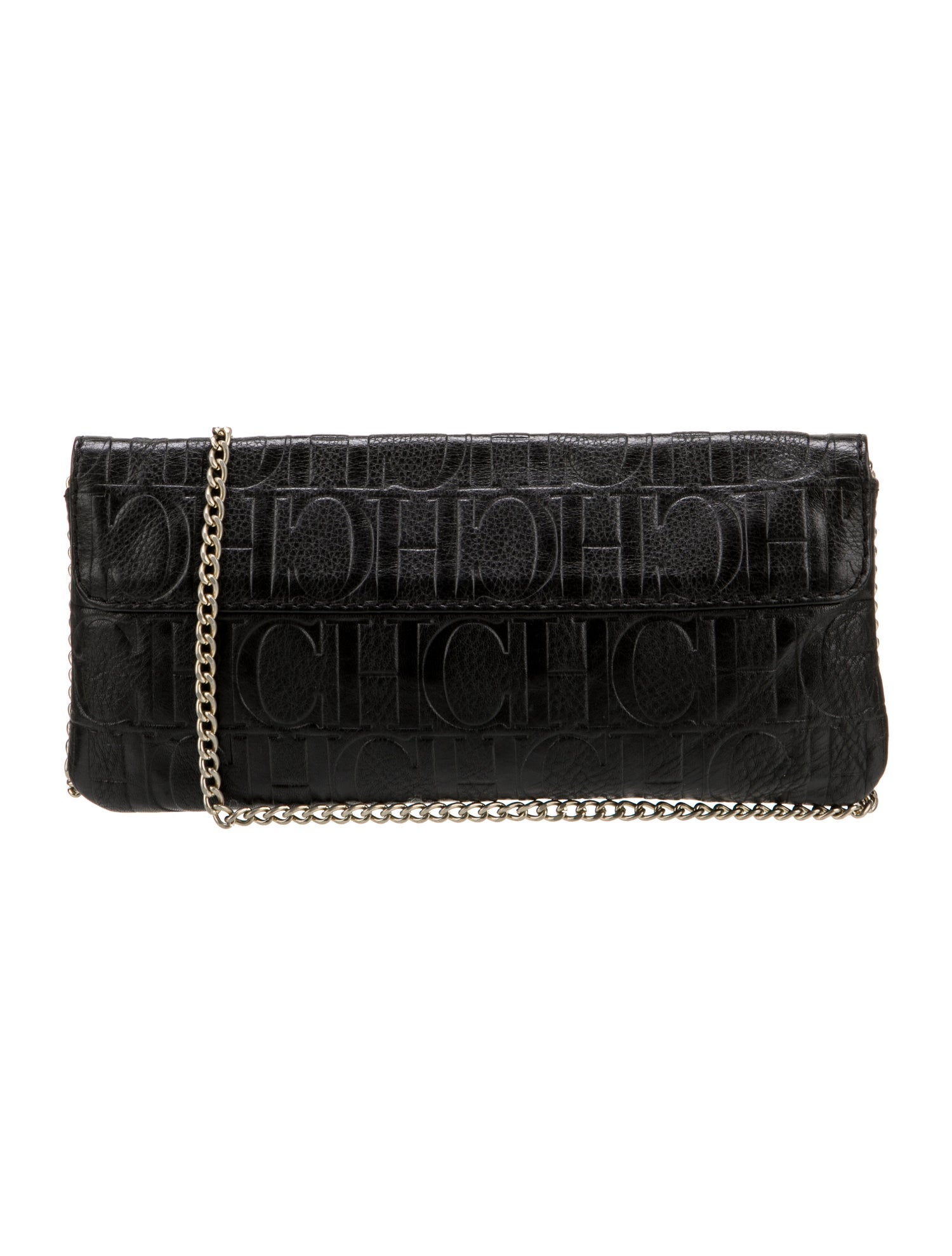 CH Carolina Herrera Embossed Leather Clutch
